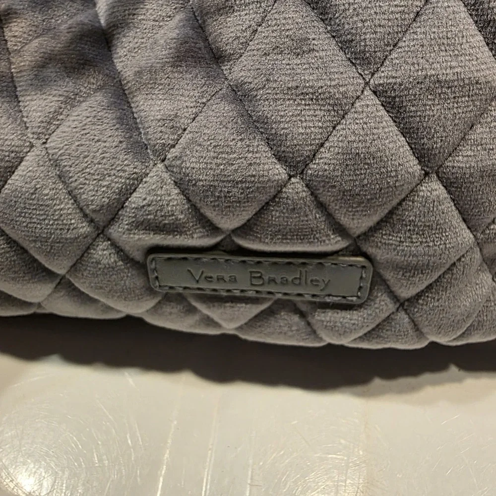 Vera Bradley Drawstring Backpack Solid Gray Velour 10 x 10 x‎ 5